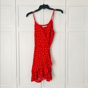 Red Polka-Dot Wrap Dress❤️❤️